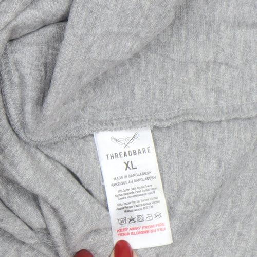 Threadbare Men's Grey XL V-Neck Cotton Jersey T-Shirt