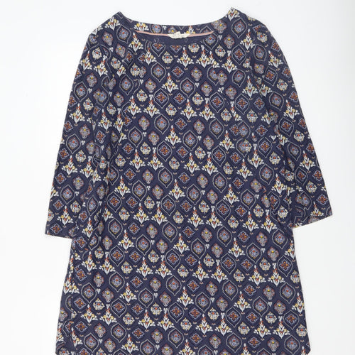 White Stuff Women Blue Geometric Shift Dress Size 10