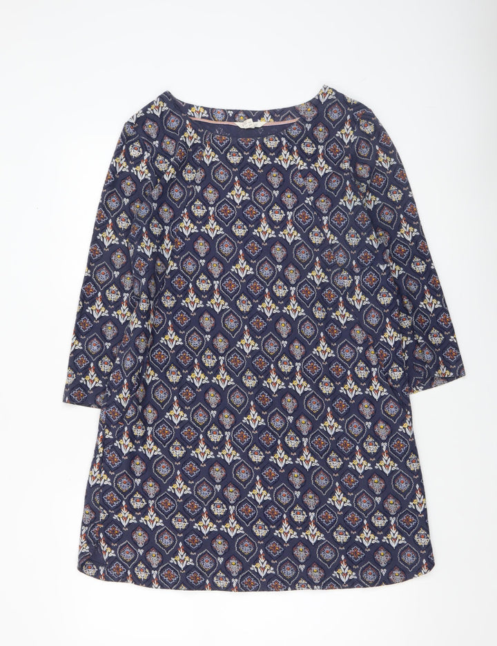 White Stuff Women Blue Geometric Shift Dress Size 10