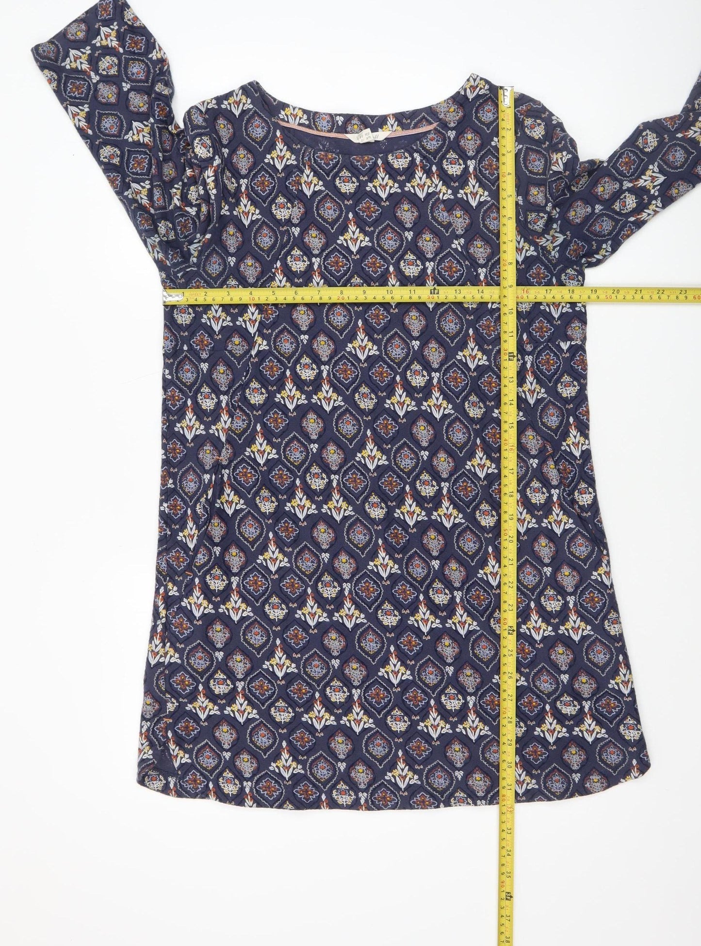 White Stuff Women Blue Geometric Shift Dress Size 10