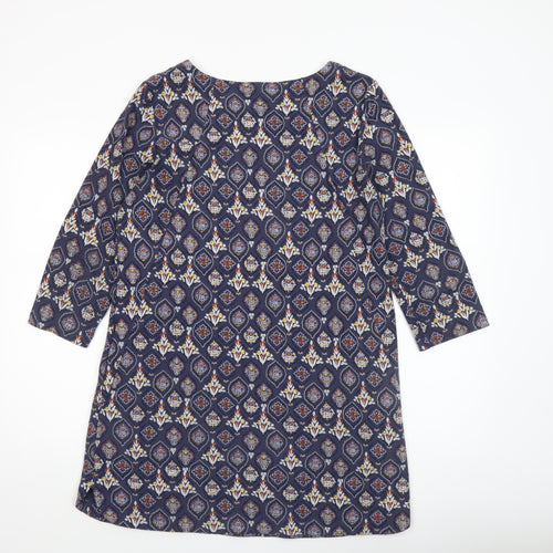 White Stuff Women Blue Geometric Shift Dress Size 10