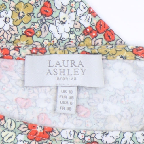 Laura Ashley Women’s Multicoloured Floral Cotton Tunic Blouse UK 10