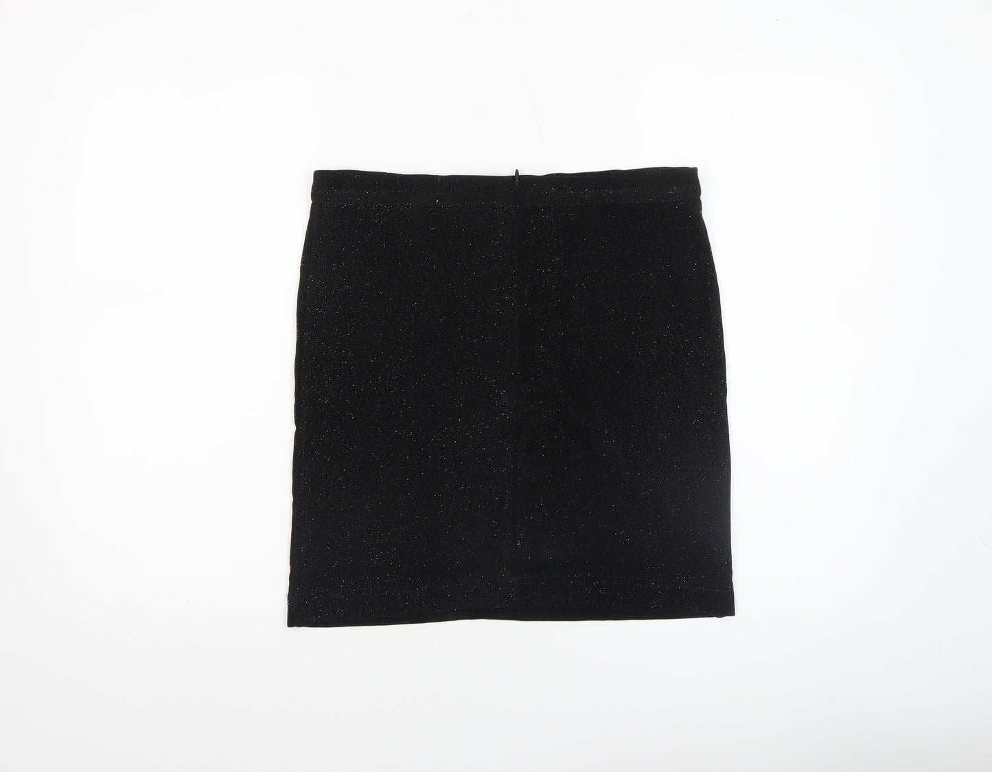Reiss Women’s Black Sparkle Velvet Pencil Skirt Size M