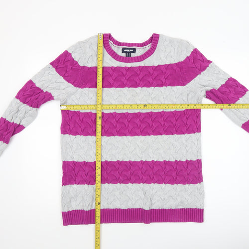 Lands' End Women's Multicoloured XL Cable-Knit Cotton Jumper