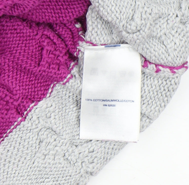 Lands' End Women's Multicoloured XL Cable-Knit Cotton Jumper