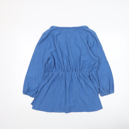 Fat Face Women’s Blue Wrap V-Neck Cotton Blouse Size 12