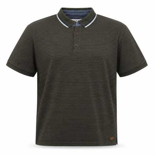 Pilot Men’s Green Striped Cotton Polo Shirt XL Regular Fit