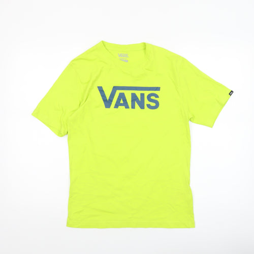Vans Boys Yellow Classic Fit Logo T-Shirt Size 12-14 Years Cotton