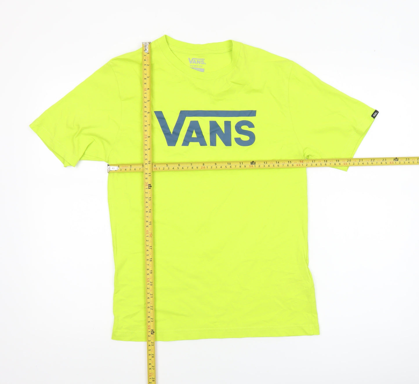 Vans Boys Yellow Classic Fit Logo T-Shirt Size 12-14 Years Cotton
