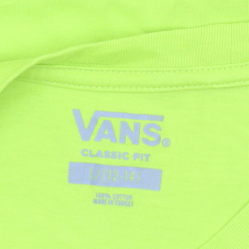 Vans Boys Yellow Classic Fit Logo T-Shirt Size 12-14 Years Cotton