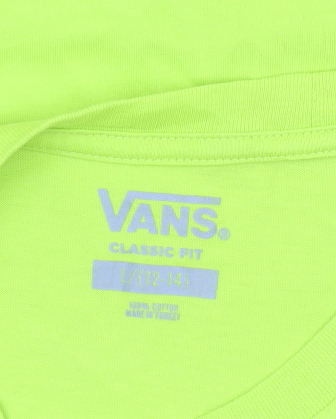 Vans Boys Yellow Classic Fit Logo T-Shirt Size 12-14 Years Cotton