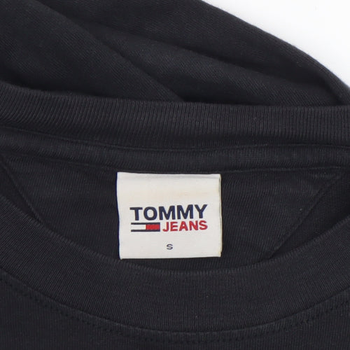 Tommy Jeans Women's Black Long Sleeve Crew Neck Cotton T-Shirt S