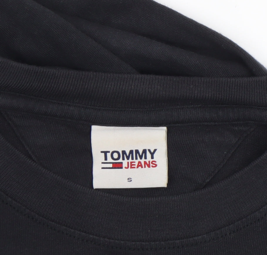 Tommy Jeans Women's Black Long Sleeve Crew Neck Cotton T-Shirt S