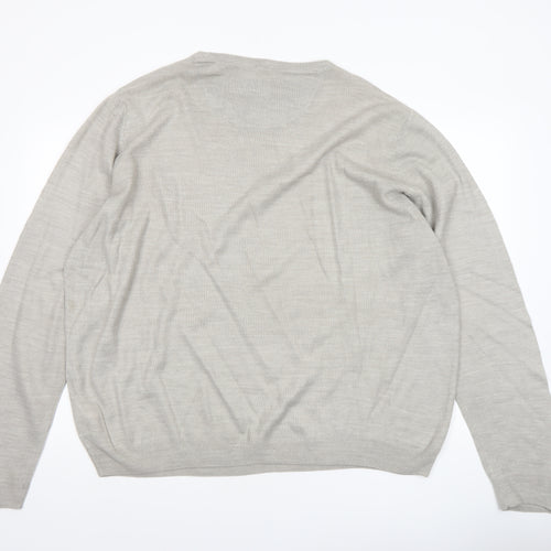 Kensington Eastside Mens Beige 2XL Crew Neck Acrylic Pullover Jumper