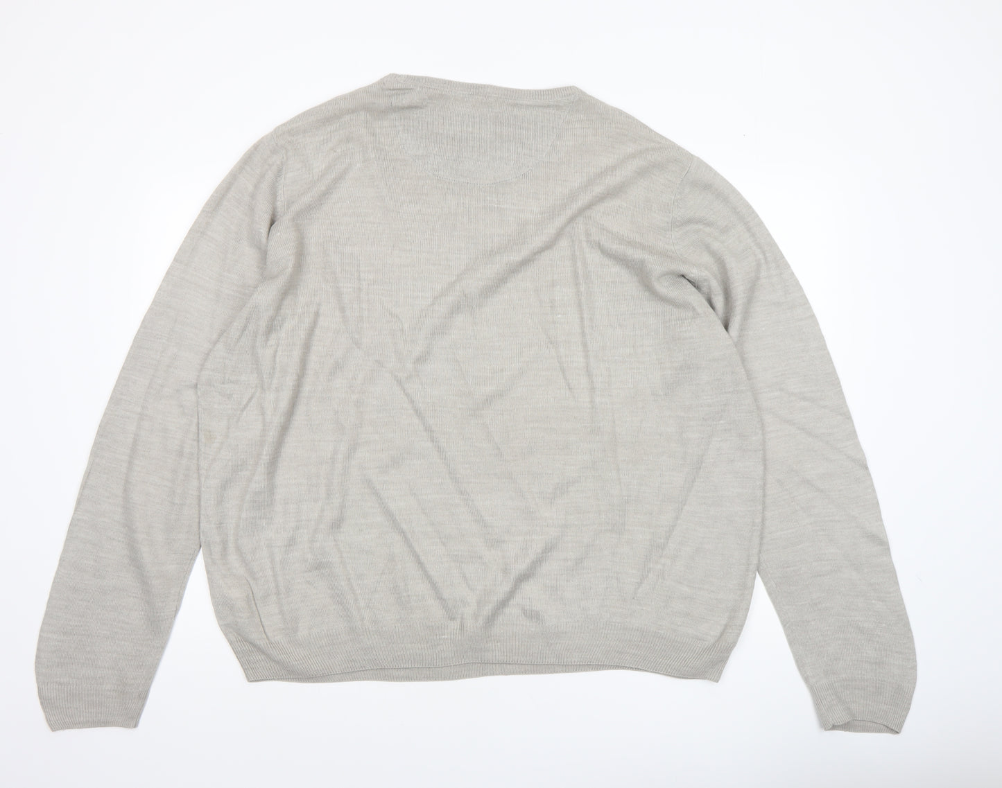 Kensington Eastside Mens Beige 2XL Crew Neck Acrylic Pullover Jumper