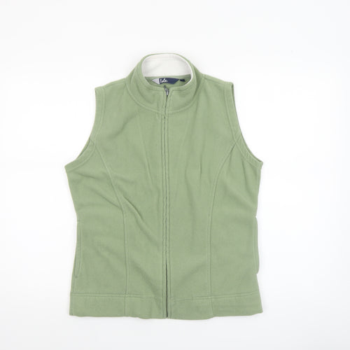 Isle Womens Green Fleece Zip Waistcoat Bodywarmer Size S 10-12