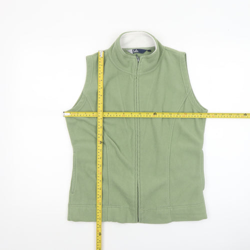 Isle Womens Green Fleece Zip Waistcoat Bodywarmer Size S 10-12