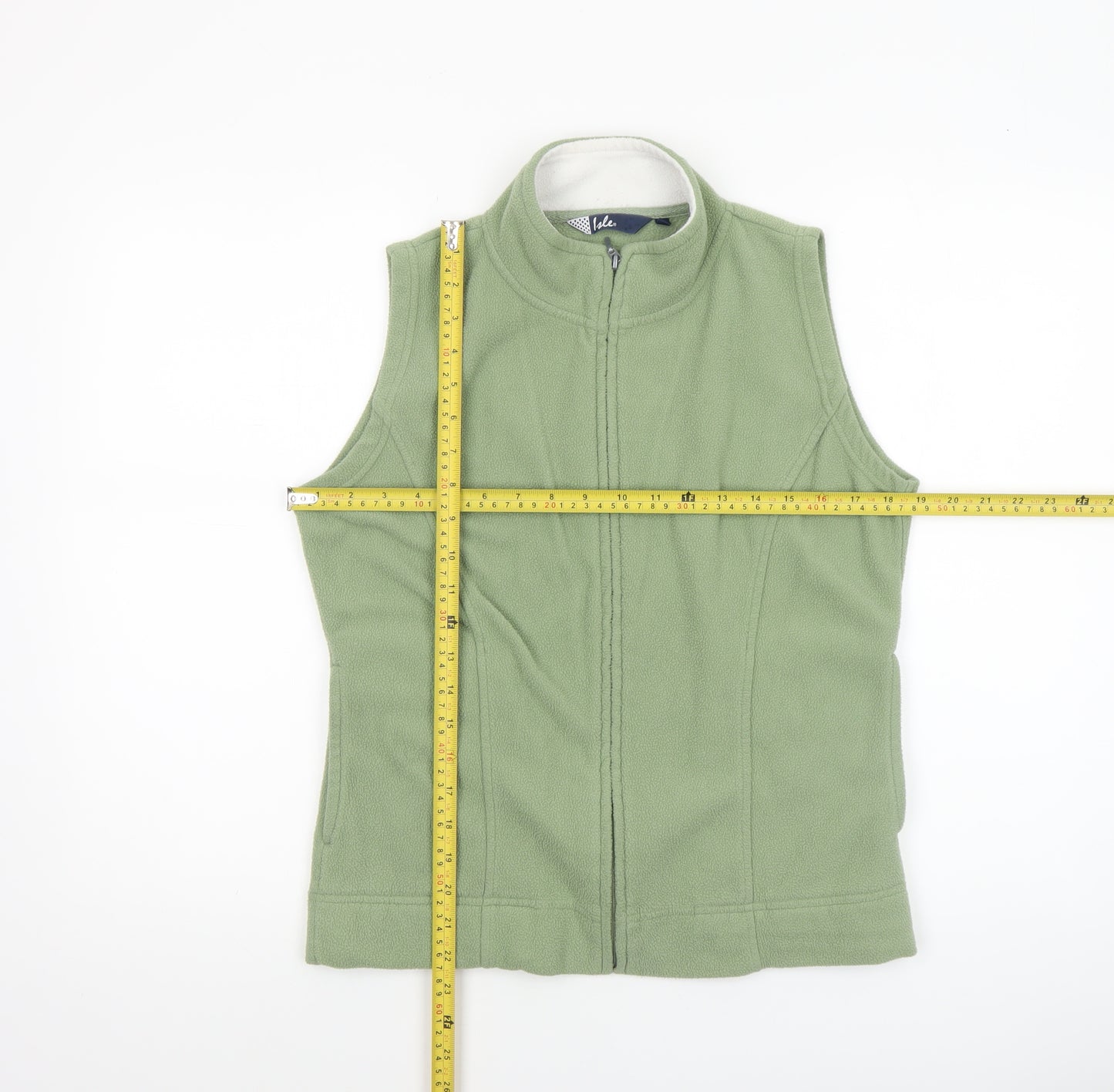 Isle Womens Green Fleece Zip Waistcoat Bodywarmer Size S 10-12
