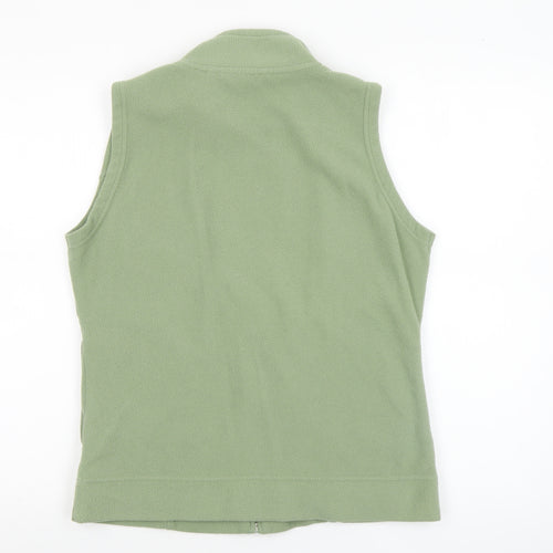Isle Womens Green Fleece Zip Waistcoat Bodywarmer Size S 10-12