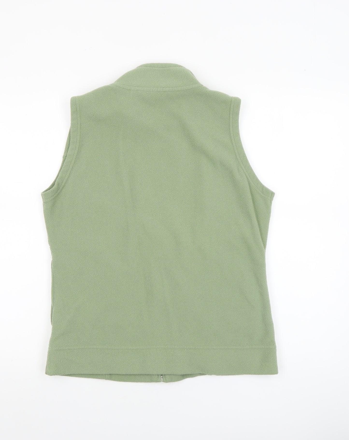 Isle Womens Green Fleece Zip Waistcoat Bodywarmer Size S 10-12