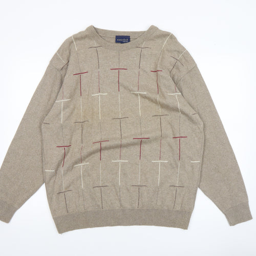 Winterbeck by Peter Gribby Men's Beige 2XL Cotton Pullover Jumper