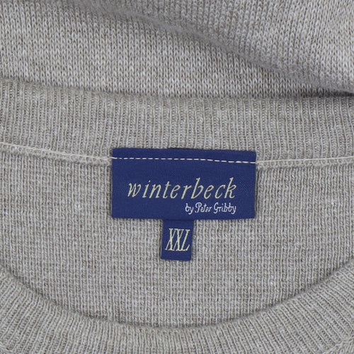 Winterbeck by Peter Gribby Men's Beige 2XL Cotton Pullover Jumper