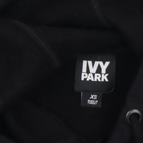 Ivy Park Womens Black White Pullover Hoodie XS Cotton Blend