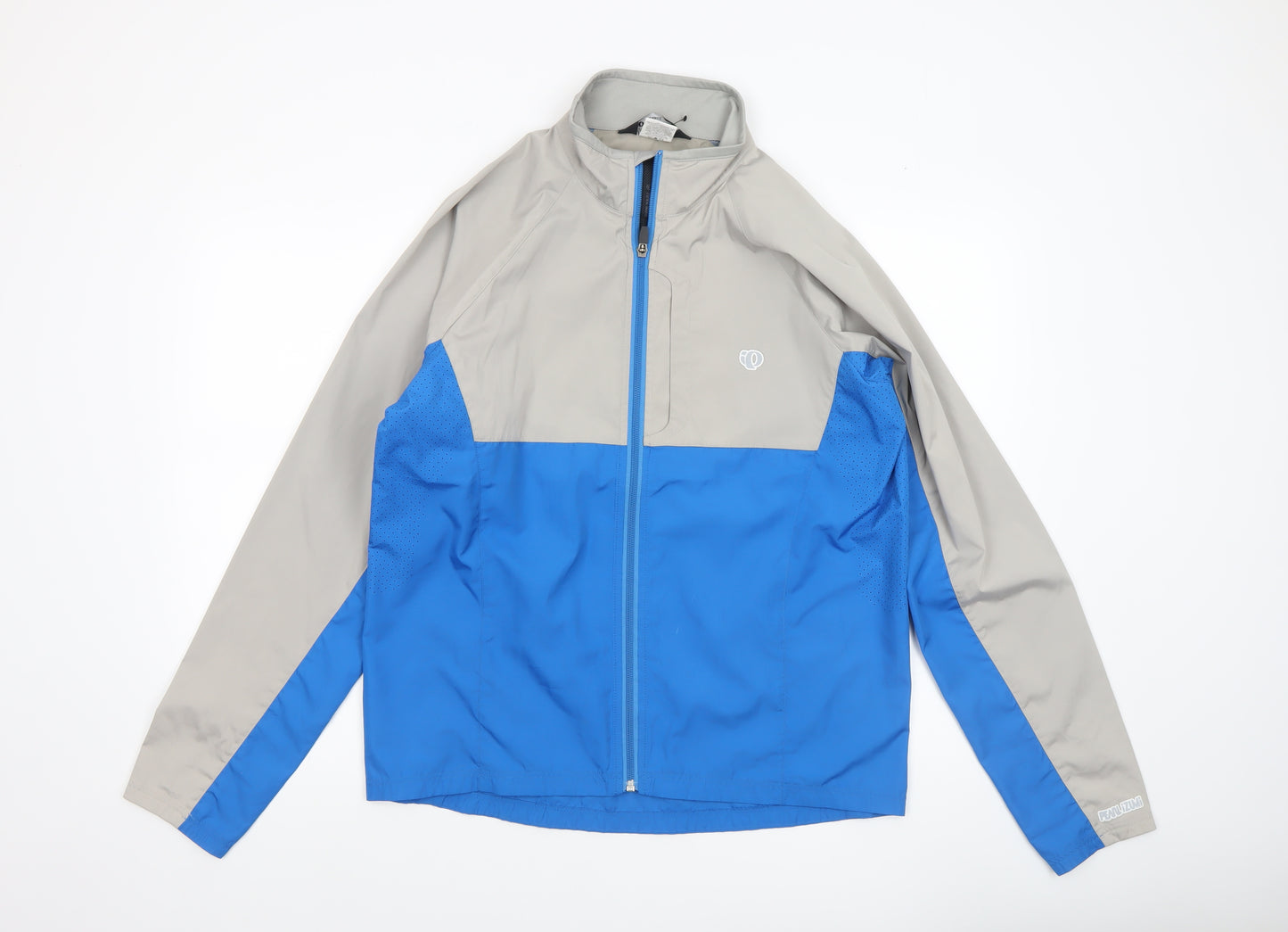 Pearl Izumi Men's Blue Grey Windbreaker Jacket Size L Lightweight Cycling
