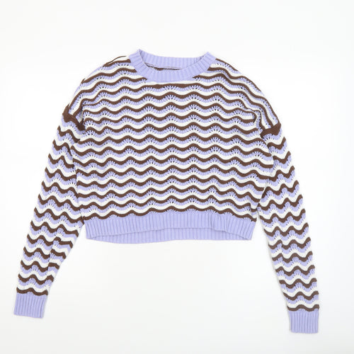Hollister Womens Multicoloured Knit Crew Neck Pullover Jumper M