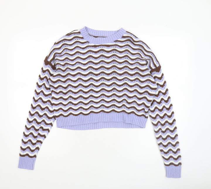 Hollister Womens Multicoloured Knit Crew Neck Pullover Jumper M