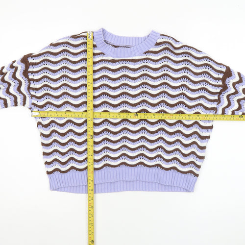 Hollister Womens Multicoloured Knit Crew Neck Pullover Jumper M