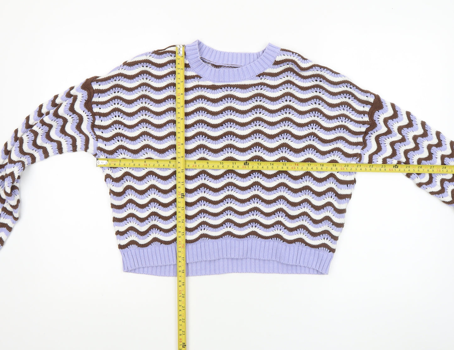 Hollister Womens Multicoloured Knit Crew Neck Pullover Jumper M