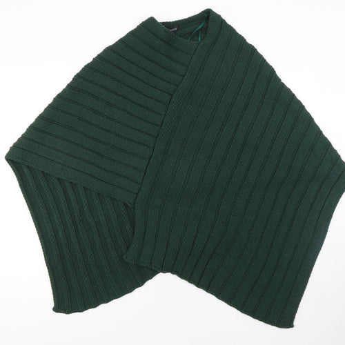 Accessorize Women Green Acrylic Cape Poncho M/L Knit Autumn Winter