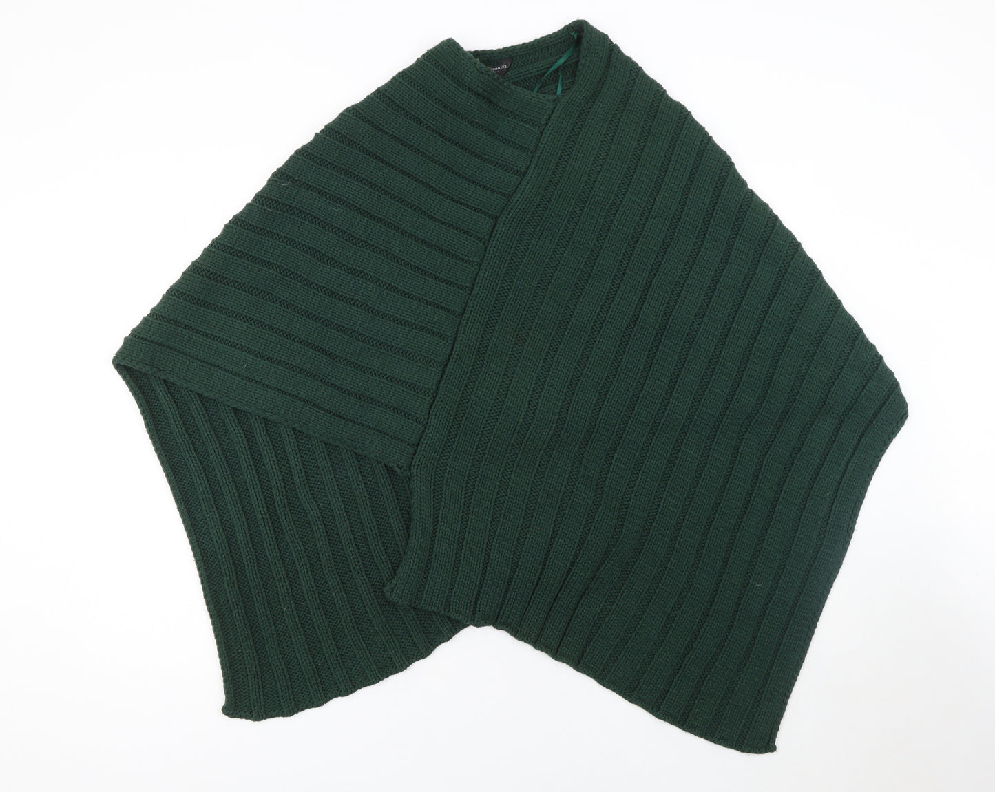 Accessorize Women Green Acrylic Cape Poncho M/L Knit Autumn Winter