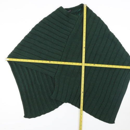 Accessorize Women Green Acrylic Cape Poncho M/L Knit Autumn Winter