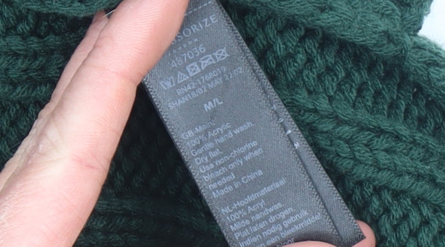 Accessorize Women Green Acrylic Cape Poncho M/L Knit Autumn Winter