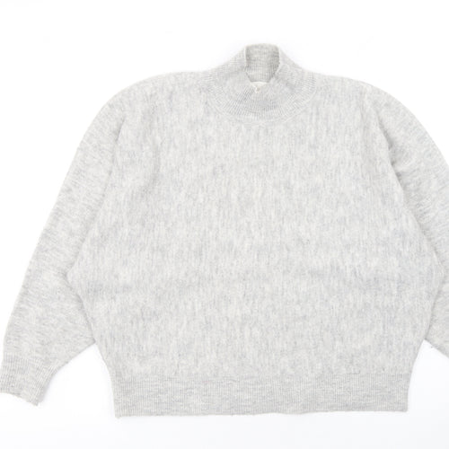 H&M Women's Grey Mock Neck Pullover Jumper M