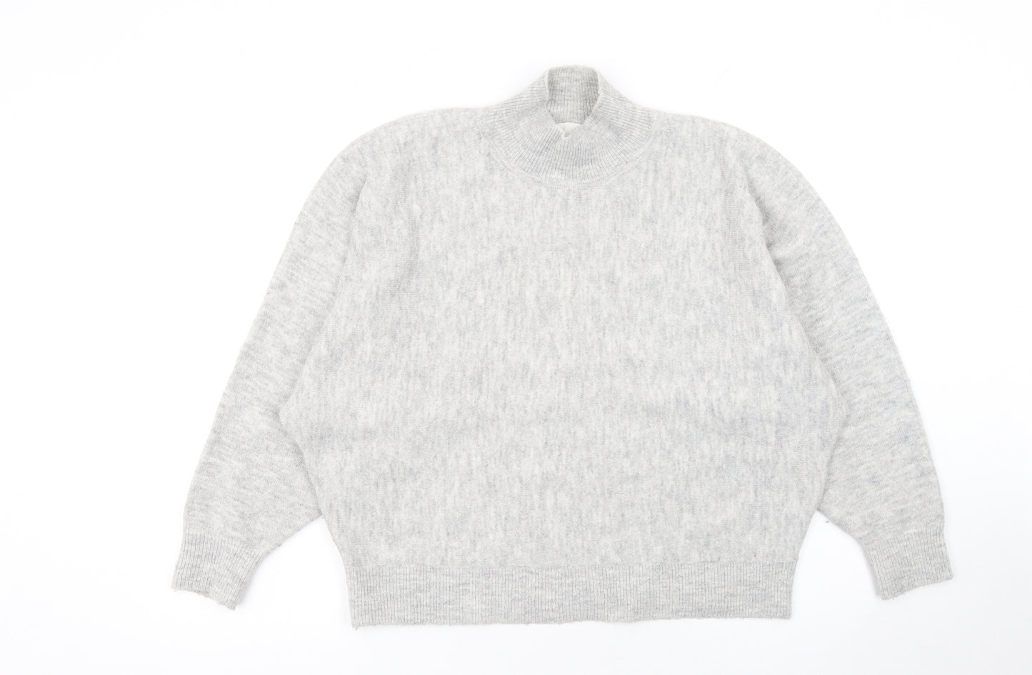 H&M Women's Grey Mock Neck Pullover Jumper M