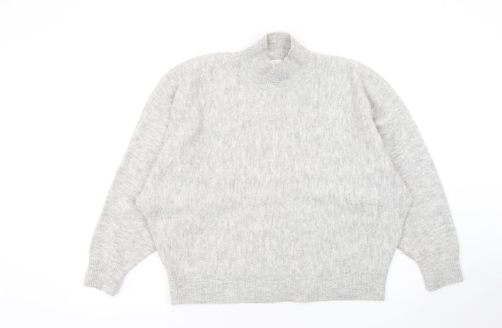 H&M Women's Grey Mock Neck Pullover Jumper M