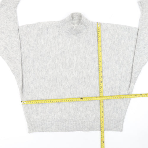 H&M Women's Grey Mock Neck Pullover Jumper M