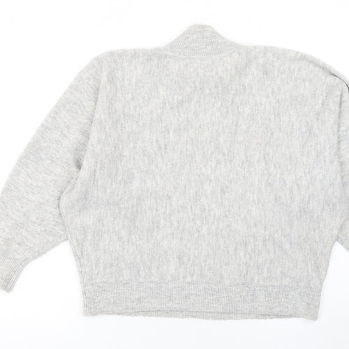 H&M Women's Grey Mock Neck Pullover Jumper M