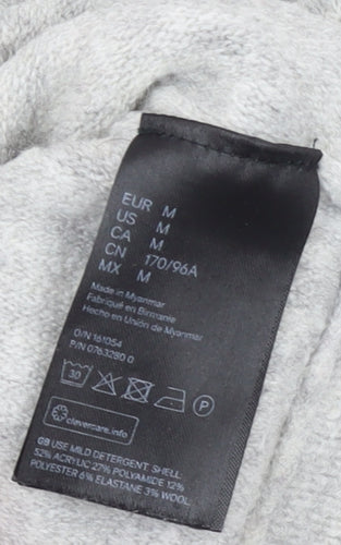 H&M Women's Grey Mock Neck Pullover Jumper M