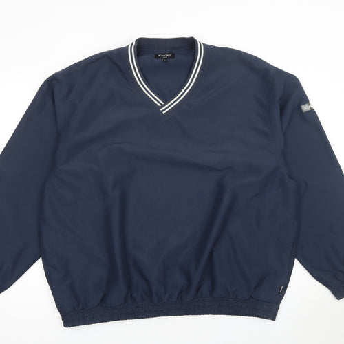 Kartel Mens Blue V-Neck Pullover Golf Sweatshirt Size L