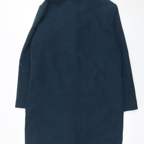 New Look Women’s Blue Long Overcoat Size 12 Polyester Blend