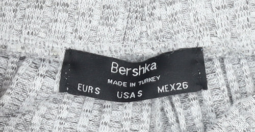 Bershka Women’s Grey Knit Sweat Shorts Size 8 Regular Fit