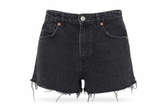 Zara Women Black Denim High Rise Cut-Off Shorts Size 8