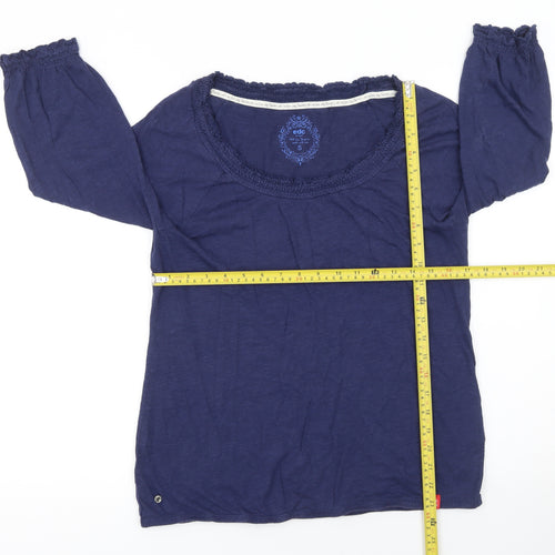 Esprit Women Blue 3/4 Sleeve Cotton Modal Blouse Size S