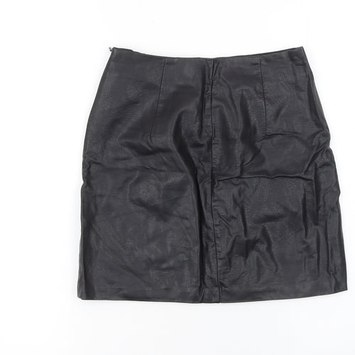 Stradivarius Women's Black Faux Leather Pencil Skirt Size 6