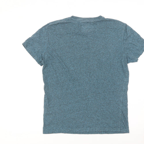 Superdry Men's Blue Small Slim Fit Crew Neck Cotton T-Shirt
