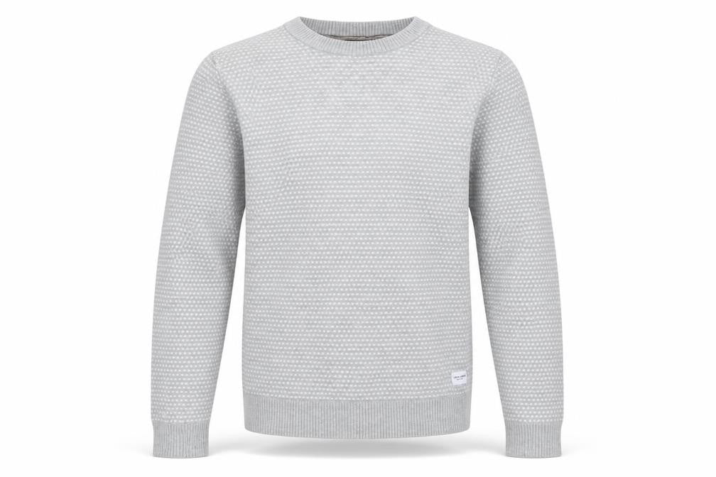 Jack & Jones Men's Grey Cotton Knit Jumper Size S Crew Neck